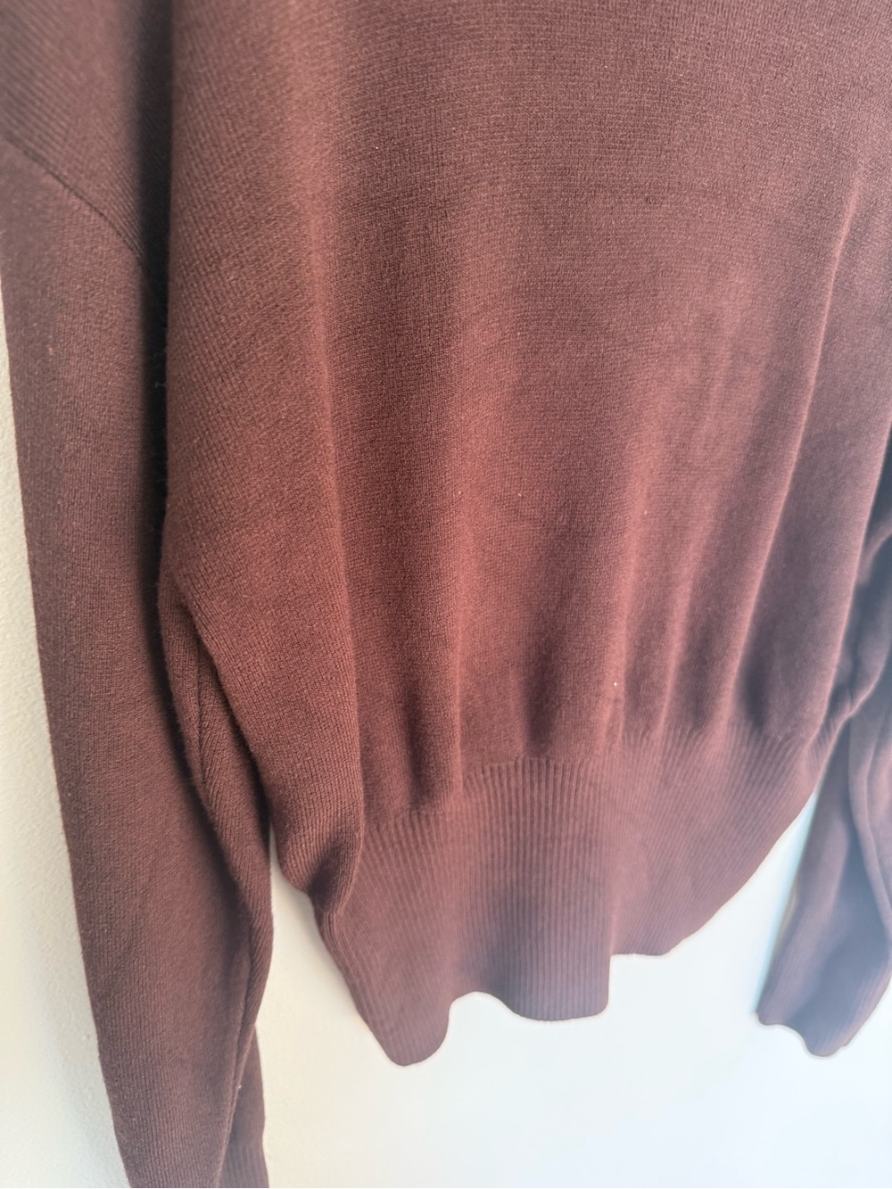 LOFT Ribtrim Waist Cardigan Medium Brown - Picture 5 of 14